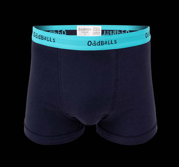 Marineblau/Cyan - Herren-Boxershorts