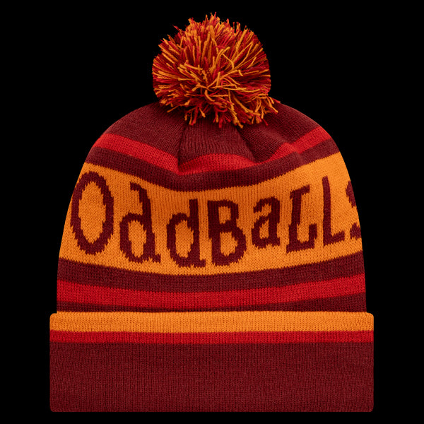 Burgundy | Orange | Red - Bobble Hat