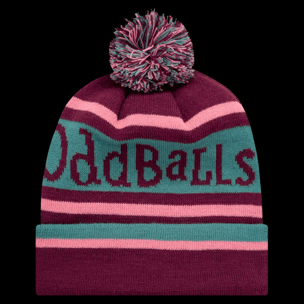 Burgundy | Turquoise | Pink - Bobble Hat