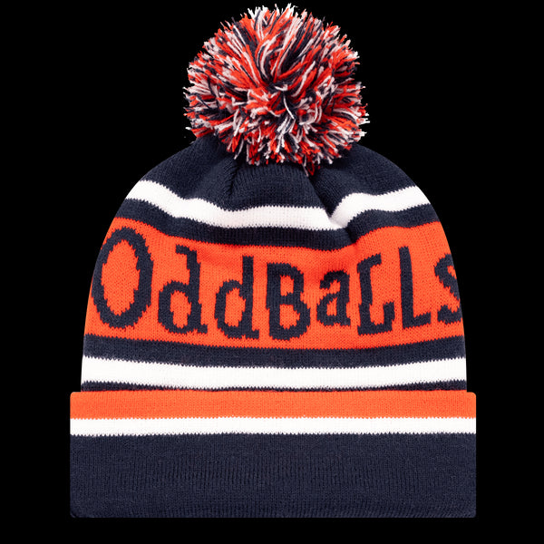 Navy | Cherry | White - Bobble Hat