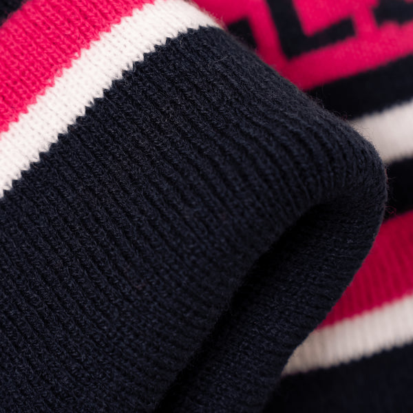 Navy | Pink | White - Bobble Hat