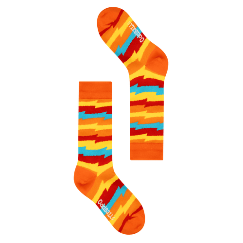 Orange Zickzack - Socken