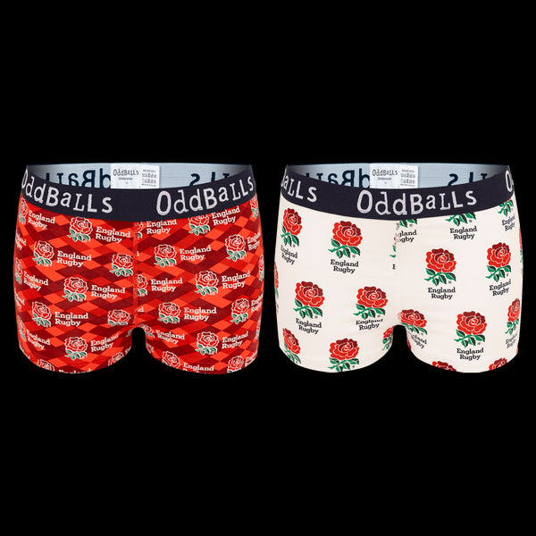 England Rugby Union Bundle - Home & Alternate Bundle - Ladies Boxer Shorts 2 Pack Bundle