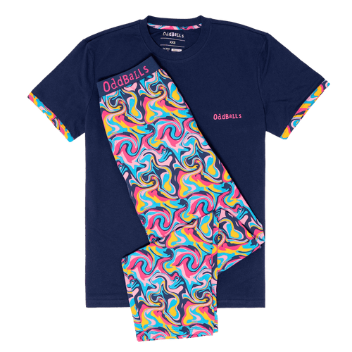 Mens Long Pyjamas - Ripple - Long & T-Shirt