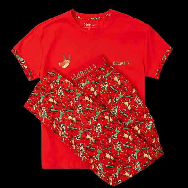 Womens Long Pyjamas - Rudolph - Trousers & T-Shirt