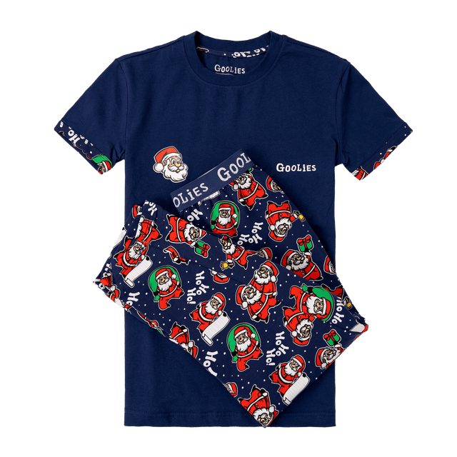 Goolies (Kids) Long Pyjamas - Santa - Trousers & T-Shirt