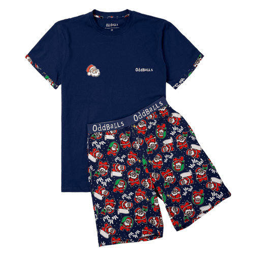 Mens Short Pyjamas - Santa - Shorts & T-Shirt