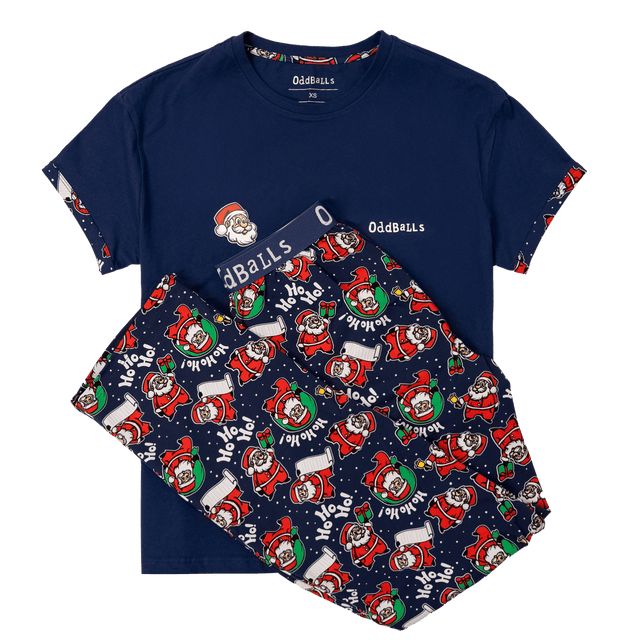 Womens Long Pyjamas - Santa - Trousers & T-Shirt