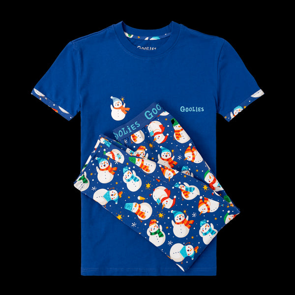 Goolies (Kids) Long Pyjamas - Snowman - Trousers & T-Shirt