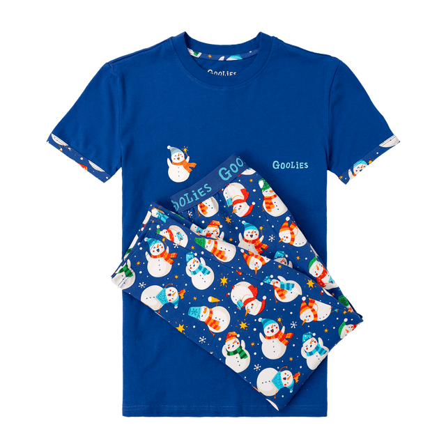 Goolies (Kids) Long Pyjamas - Snowman - Trousers & T-Shirt