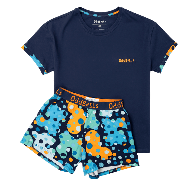 Womens Pyjama Shorts - Space Balls