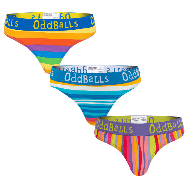 Stripe Spectrum Bundle - Ladies Thong 3 Pack Bundle