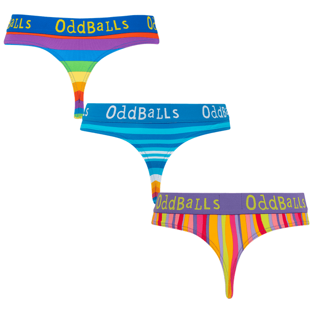 Stripe Spectrum Bundle - Ladies Thong 3 Pack Bundle