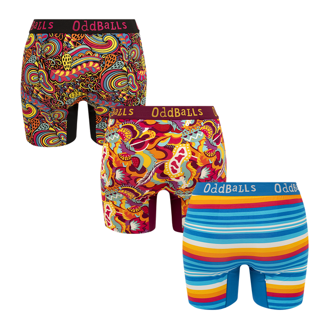 Sunset Bundle - Ladies Bamboo Boxer Briefs 3 Pack Bundle