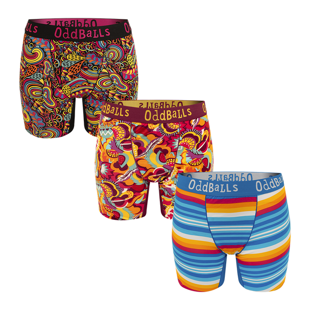 Sunset Bundle - Ladies Bamboo Boxer Shorts 3 Pack Bundle