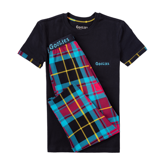 Goolies (Kids) Long Pyjamas - Tartan - Trousers & T-Shirt