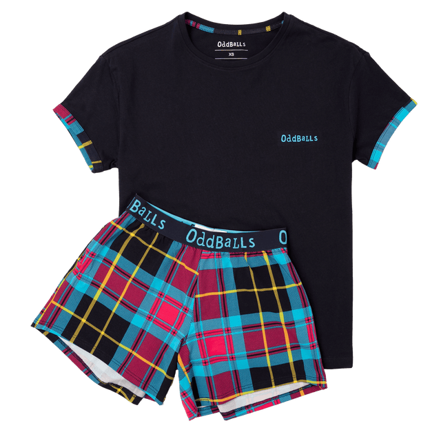 Womens Pyjama Shorts - Tartan