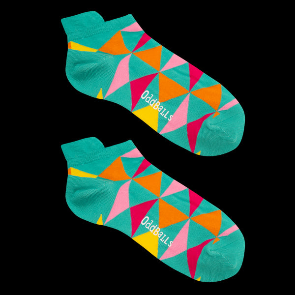 Turquoise Triangles - Ankle Trainer Socks