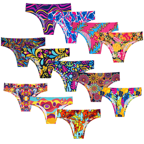 Vibrant Vibes Bundle - Ladies Seamless Brazilian Briefs 12 Pack Bundle