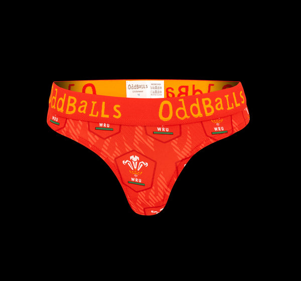 Welsh Rugby Union Flames - Ladies Thong