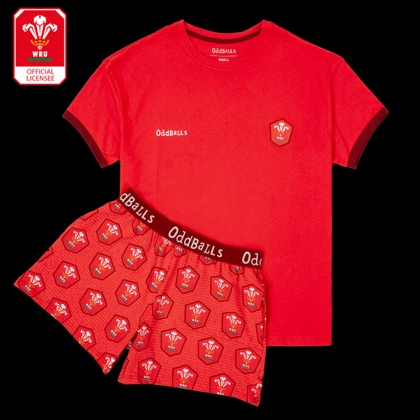 Womens Pyjamas - Welsh Rugby Union - Shorts & T-Shirt