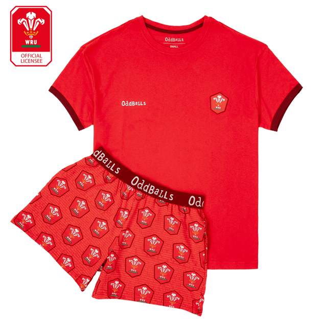 Womens Pyjamas - Welsh Rugby Union - Shorts & T-Shirt
