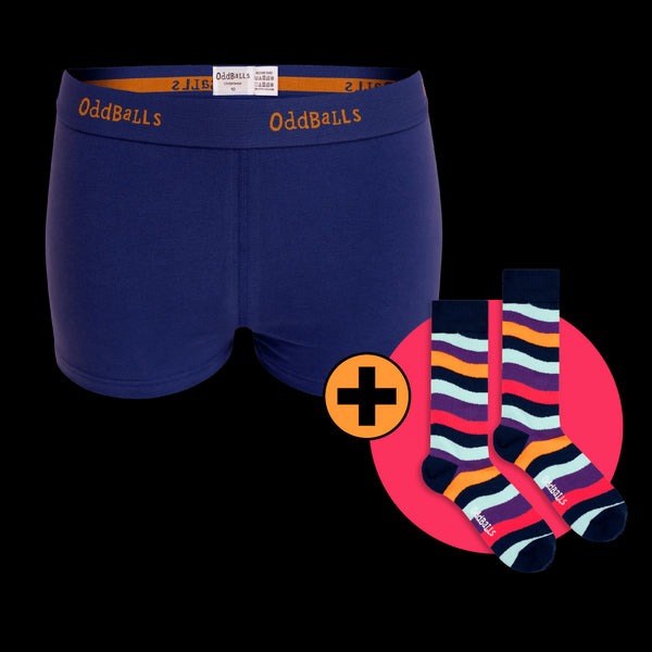 06 Month Pre-Paid: CLASSIC Subscription - Ladies Boxer Shorts & Free Socks - Monthly Subscription