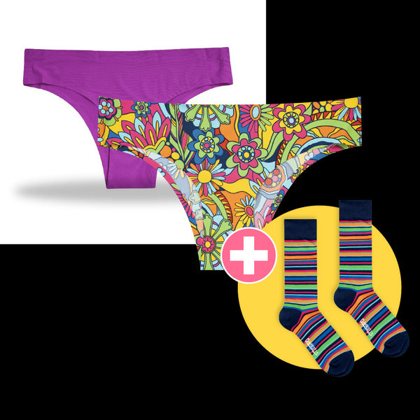 03 Month Pre-Paid: Ladies Seamless Underwear & Free Socks - Monthly Subscription