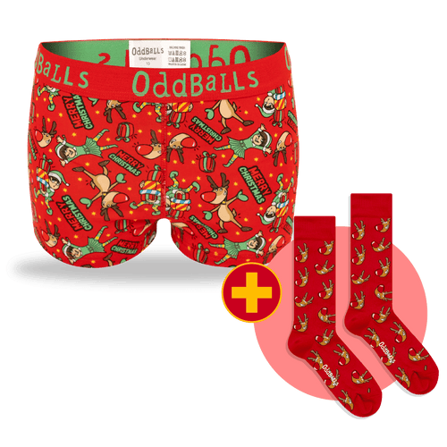 Rudolph Bundle - Ladies Boxer Shorts + Socks Bundle