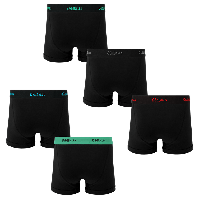 Black Classics Bundle - Mens Boxer Shorts 5 Pack Bundle