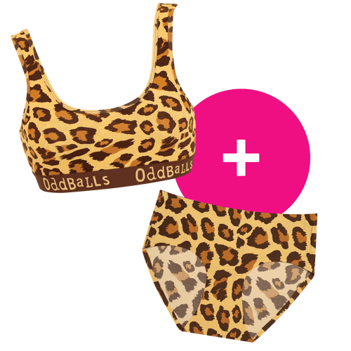 Leopard - Women's Bralette and Seamless Full Brief Bundle