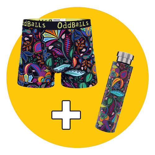 Magic Garden - Mens Boxer Shorts & Water Bottle Bundle