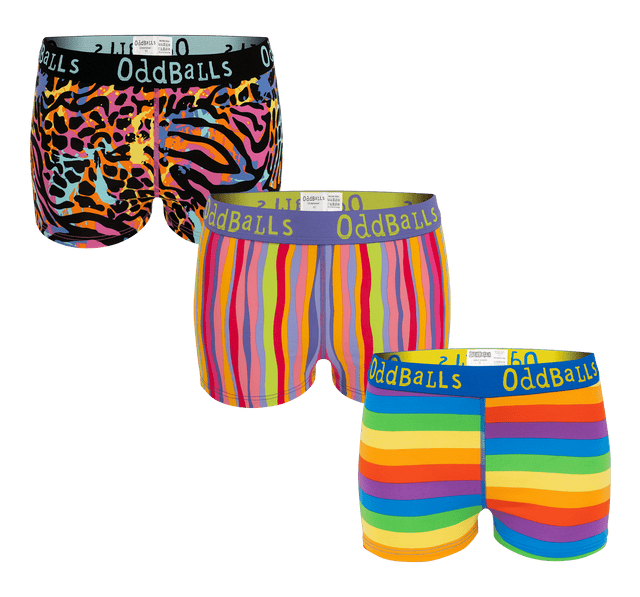 Multicolour - Ladies Boxers 3 Pack Bundle