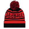 Black|Scarlet- Bobble Hat