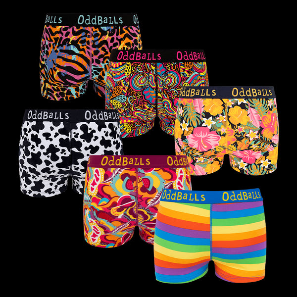 Vibrant Bundle - Ladies Boxer Shorts 6 Pack Bundle