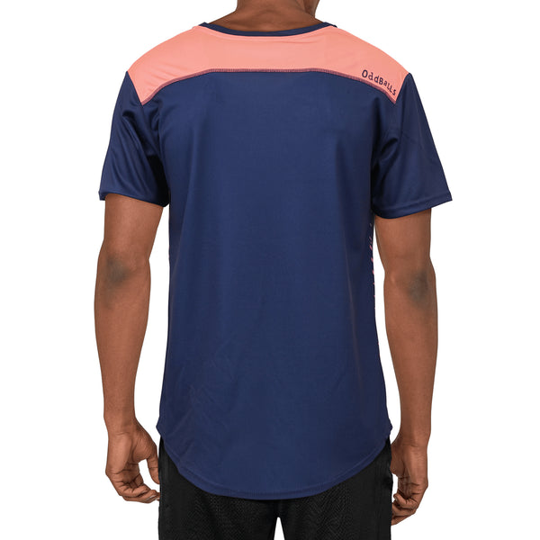 Zig Zag - Navy / Coral - Flex Fit - Mens Training T-Shirt