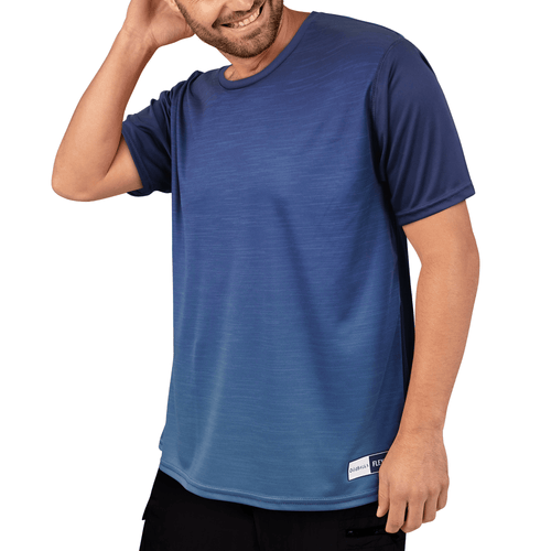 Marineblau / Grün – Farbverlauf – Flex Fit – Trainings-T-Shirt für Herren