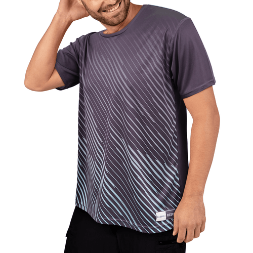 Zig Zag - Grau / Mint - Flex Fit - Trainings-T-Shirt für Herren