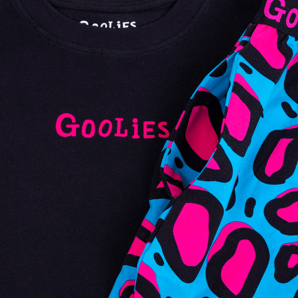 Goolies (Kids) Long Pyjamas - Lazy Leopard - Long & T-Shirt